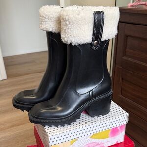 Black Shearling-Lined Women's Boots